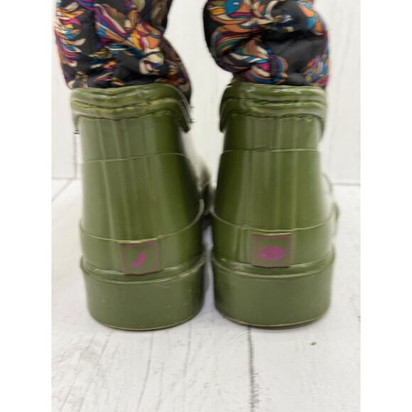 Sakroots Boots Rain Sweater Cuff Quilted Bird Olive Green Women's Sz 6 Sak Roots - Picture 4 of 7